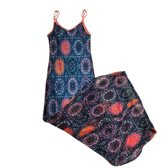 Fire Los Angeles Cami Maxi Vintage Dress Size Medium - Picture 2 of 9